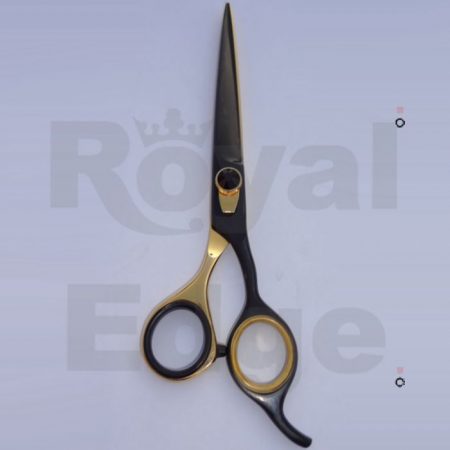 Black and Gold Scissors. Size 7.5". other sizes are also available . One part of scissors is black and an other is in Gold. we can do this on any of our scissors. in any size from 4.5” to 10” size.